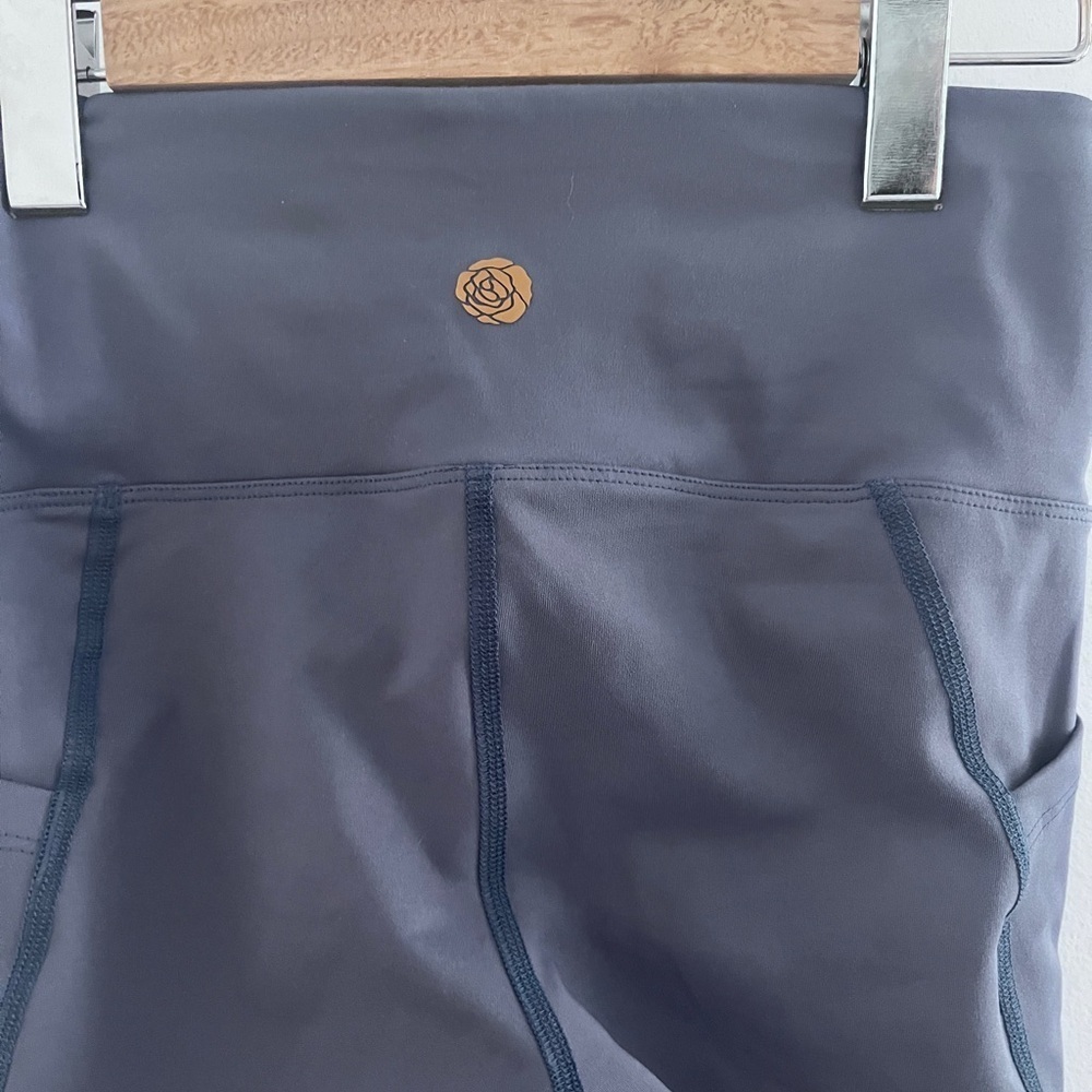 Rose Buddha high waisted  legging with pocket size 6 bleu gray